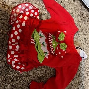 Rare Editions Red and Green Polka Dot Dress